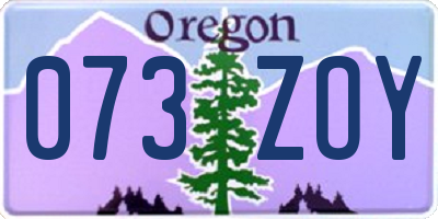OR license plate 073ZOY
