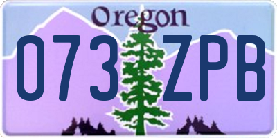 OR license plate 073ZPB