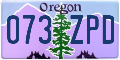 OR license plate 073ZPD