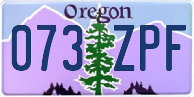 OR license plate 073ZPF