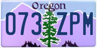 OR license plate 073ZPM
