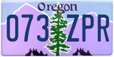 OR license plate 073ZPR