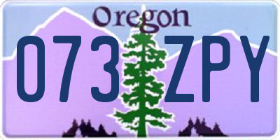 OR license plate 073ZPY