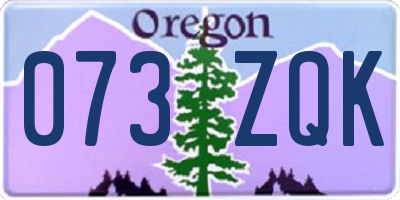 OR license plate 073ZQK
