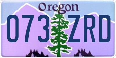 OR license plate 073ZRD
