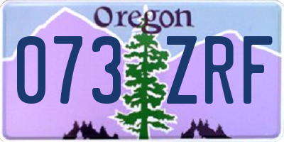 OR license plate 073ZRF