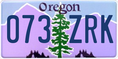 OR license plate 073ZRK