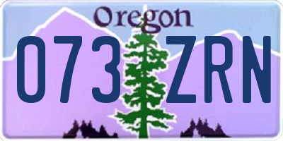 OR license plate 073ZRN