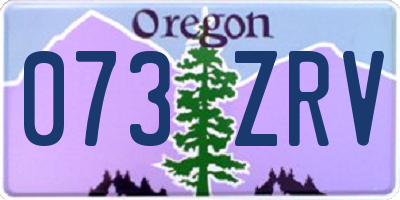 OR license plate 073ZRV