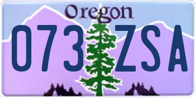 OR license plate 073ZSA