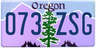 OR license plate 073ZSG