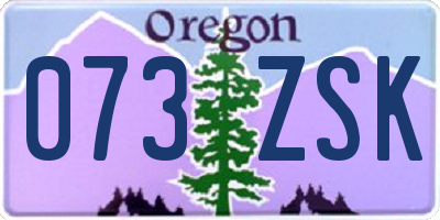 OR license plate 073ZSK