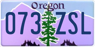 OR license plate 073ZSL