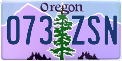 OR license plate 073ZSN