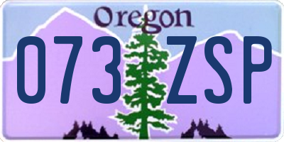 OR license plate 073ZSP
