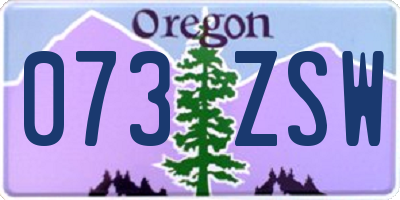OR license plate 073ZSW