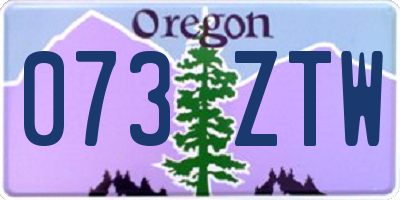 OR license plate 073ZTW