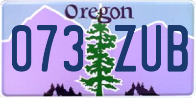 OR license plate 073ZUB