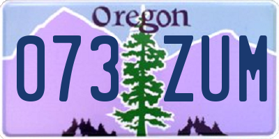 OR license plate 073ZUM