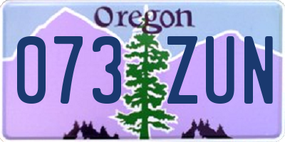 OR license plate 073ZUN
