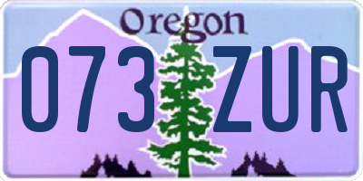 OR license plate 073ZUR