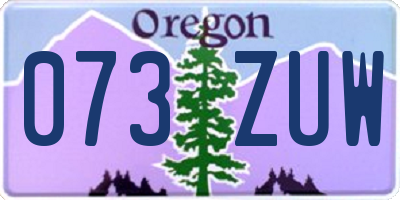 OR license plate 073ZUW