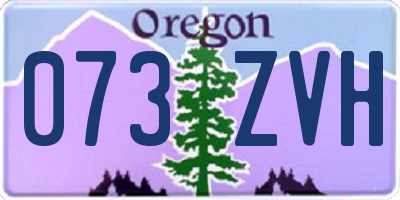 OR license plate 073ZVH