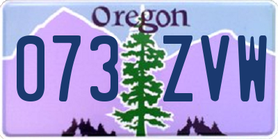 OR license plate 073ZVW