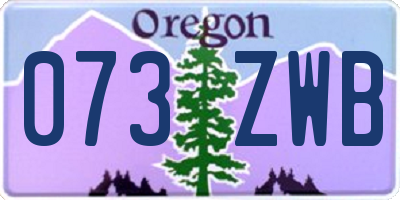 OR license plate 073ZWB