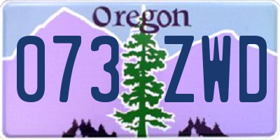 OR license plate 073ZWD