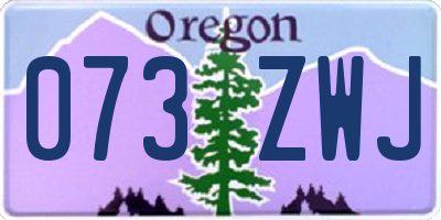 OR license plate 073ZWJ
