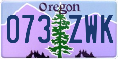 OR license plate 073ZWK
