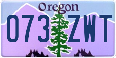 OR license plate 073ZWT