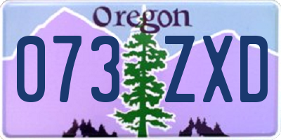 OR license plate 073ZXD