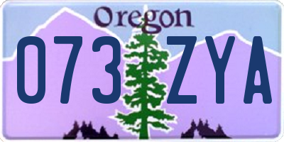 OR license plate 073ZYA