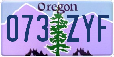 OR license plate 073ZYF