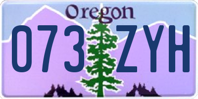 OR license plate 073ZYH