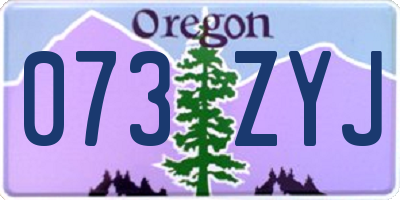 OR license plate 073ZYJ