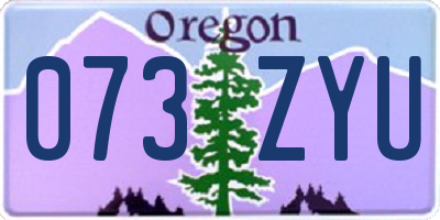 OR license plate 073ZYU