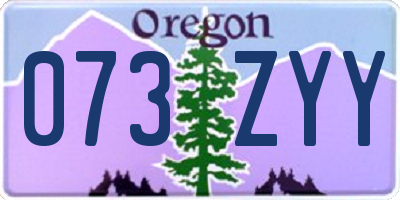 OR license plate 073ZYY