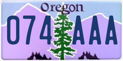 OR license plate 074AAA