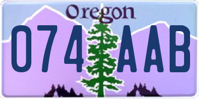 OR license plate 074AAB