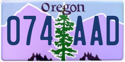 OR license plate 074AAD