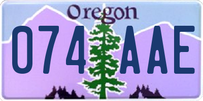 OR license plate 074AAE