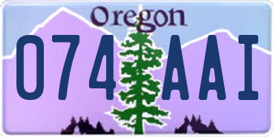 OR license plate 074AAI