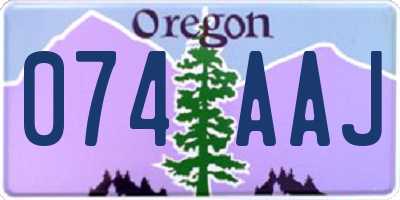 OR license plate 074AAJ
