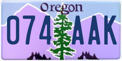 OR license plate 074AAK