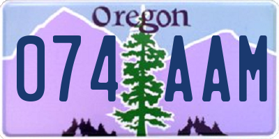 OR license plate 074AAM