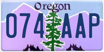 OR license plate 074AAP
