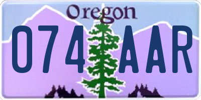 OR license plate 074AAR